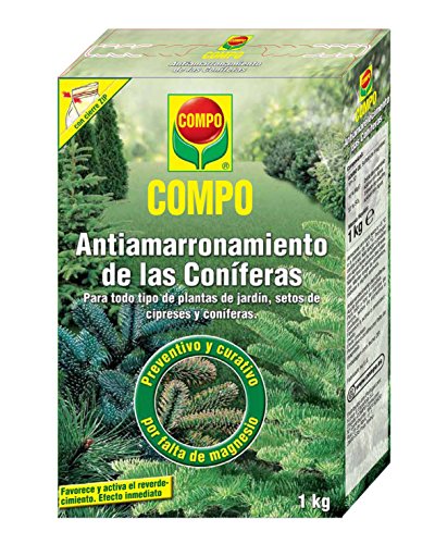 Compo Antiamarronamiento Larga, Tipo de coníferas y Plantas de Hoja perenne, 6 Meses de duración, 1 kg Compo Antiamarronamiento Larga, Tipo de coníferas y Plantas de Hoja perenne, 6 Meses de duración, 1 kg