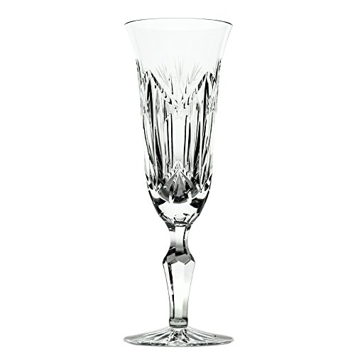 Cristal de Bohemia Lady Copas Flauta Champagne Talladas, Cristal, 7x7x20 cm, 6 Unidades