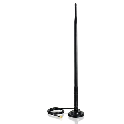 CSL - Antena de Varilla 9dBi 2,4GHz con pie - Antenas y amplificadores de señal - Antena omnidireccional - Antena WLAN WiFi Wireless LAN - para módulo WLAN Puntos de Acceso Router Tarjetas WLAN