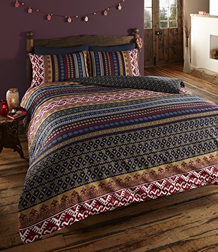 De cama - Juego de Funda de edredón y Fundas de Almohada, diseño étnico Indio, Multicolor