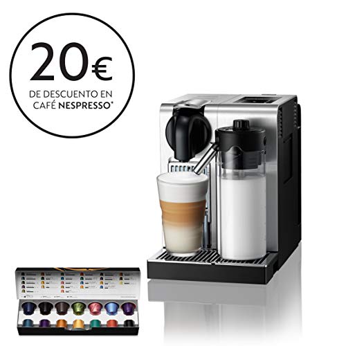 De'longhi Nespresso Lattissima Pro EN750MB - Cafetera de cápsulas, 19 bares, apagado automático, depósito de leche, pantalla táctil, color aluminio