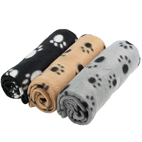 DIGIFLEX Grandes Mantas de Suave Felpa - Para Perros, Gatos, Conejos y Otras Mascotas - Una Buena Adición a la Cama de Su Animal - Mantas para Perros - Mantas de Gatos - 3 Unidades - 68cm x 92cm