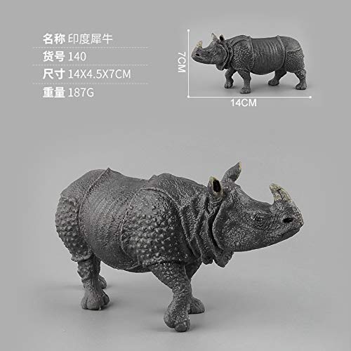 DIU Safari Modelo simulación Animal Juguete Serval Gato Gorila Rinoceronte jabalí Avestruz Modelo decoración Indio Rinoceronte 140