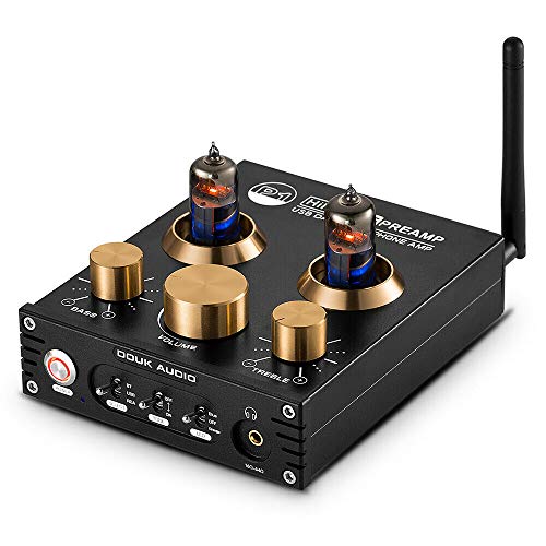 Douk Audio P1 Bluetooth 5.0 - Preamplificador para Tubos de vacío (Hi-Fi Valve Headphone Amplifier Wireless Receiver Audio Decoder Preamp USB DAC APTX)