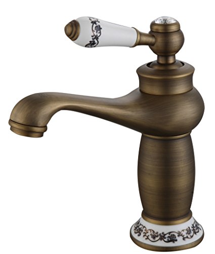 DP Grifería - Grifo monomando de lavabo en color bronce, modelo Argán
