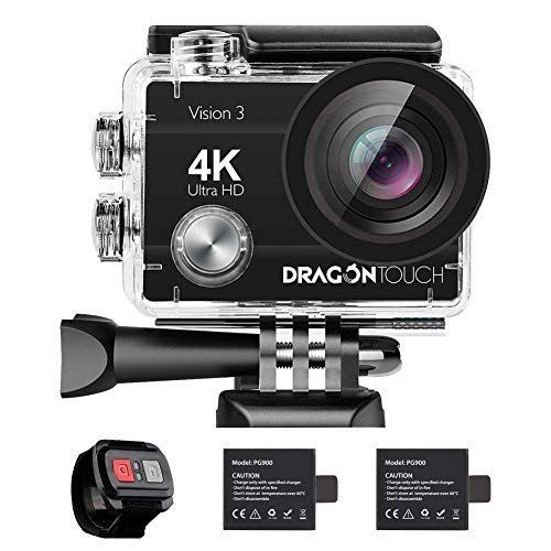 Dragon Touch Cámara Deportiva 4K WiFi 16MP Cámara de Acción con Control Remoto Cámara Sumergible Acuática 30m Impermeable 170° Gran Angular Videocámara con 2 Baterías Multi Accesorios (Vision 3) Dragon Touch Cámara Deportiva 4K WiFi 16MP Cámara de Acción con Control Remoto Cámara Sumergible Acuática 30m Impermeable 170° Gran Angular Videocámara con 2 Baterías Multi Accesorios (Vision 3)