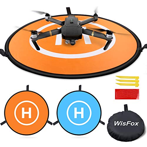 Drone Landing Pad, WisFox Universal Waterproof D 75 cm / 30 '' Pads portátiles de aterrizaje plegables para RC Drones Helicopter, PVB Drones, DJI Mavic Pro Phantom 2/3/4 Pro, Antel Robotic