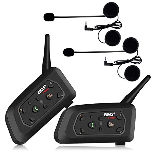 Ejeas V6 Pro 2xAuriculares Intercomunicador Moto Bluetooth para Motocicletas, Gama Comunicación Intercom de 1200m, intercomunicador casco moto, Impermeabilidad, Intercomunicacion entre 6 motociclistas Ejeas V6 Pro 2xAuriculares Intercomunicador Moto Bluetooth para Motocicletas, Gama Comunicación Intercom de 1200m, intercomunicador casco moto, Impermeabilidad, Intercomunicacion entre 6 motociclistas