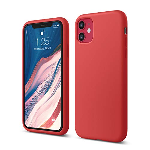 elago Funda Silicona líquida de Goma Compatible con Apple iPhone 11 (6.1") - Premium Silicone, Protección de Cuerpo Completo : Estructura de 3 Niveles, Labio Elevado para Pantalla y cámara (Rojo)