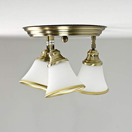 Elegante lámpara de techo en bronce 4xE14 giratoria Art Nouveau lámpara de techo salón dormitorio cuarto de baño