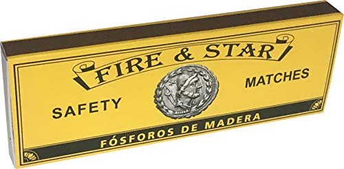 FIRE & STAR Cerillas Extra Largas De Madera Fósforos De Seguridad Extra Largos Súper XXL para Barbacoas, Estufas, Chimeneas, etc. - 17 cm