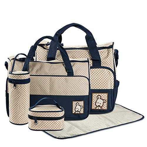 FREESOO Set 5 kits Bolsa de Mama Para Bebe Biberon Bolso Cambiador de Pañales Bolsillo Maternal Bebé para Carro Carrito Biberón Colchoneta Comida Pañal con Gran Capacidad FREESOO Set 5 kits Bolsa de Mama Para Bebe Biberon Bolso Cambiador de Pañales Bolsillo Maternal Bebé para Carro Carrito Biberón Colchoneta Comida Pañal con Gran Capacidad
