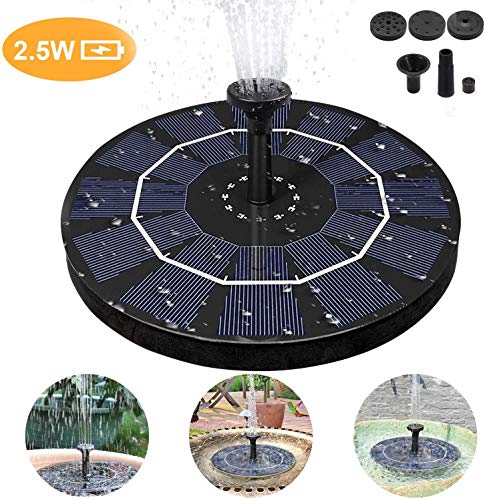 Fuente Solar Bomba,Bomba de Agua Solar para Fuente 2.5W Respaldo de batería incorporada,Flotante Energía Panel Jardín Solar Silicio Monocristalino Kit,para Fuente, Piscina, Jardín, Estanque