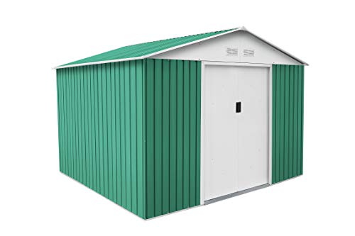 Gardiun KIS12804 - Caseta Metálica Bristol 7,74 m² Exterior 241x321x205 cm Acero Galvanizado Verde