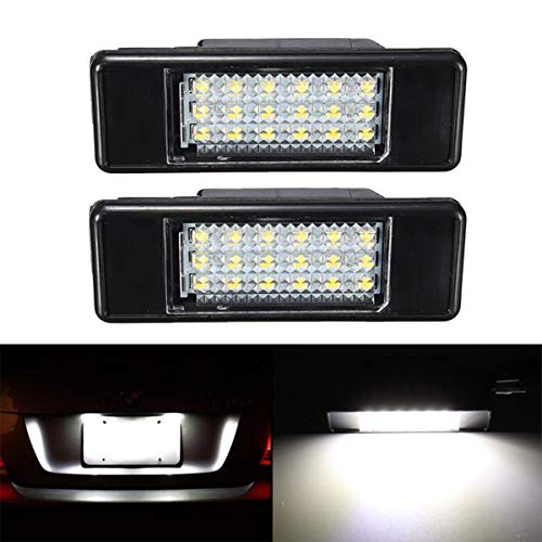 GOFORJUMP 2pcs luz Blanca de la Placa Posterior del Coche del LED para P/eugeot 106 1007 207 307 308 3008 406 407 508 806 Citroen C2 C3 C4 C5 C6 C6 DS3