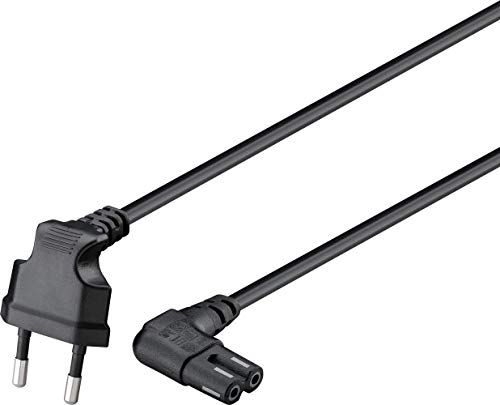 Goobay 73020 - Cable de alimentación con enchufe europeo, 3 m, color negro