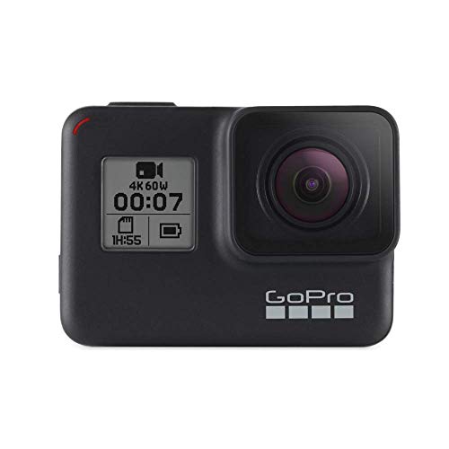 GoPro HERO7 Black - Cámara de acción (sumergible hasta 10m, pantalla táctil, vídeo 4K HD, fotos de 12 MP, transmisión en directo y estabilizador), color negro GoPro HERO7 Black - Cámara de acción (sumergible hasta 10m, pantalla táctil, vídeo 4K HD, fotos de 12 MP, transmisión en directo y estabilizador), color negro