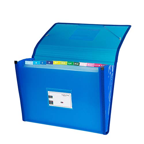 Grafoplás 02963030－Carpeta clasificadora con fuelle, tamaño folio, color azul