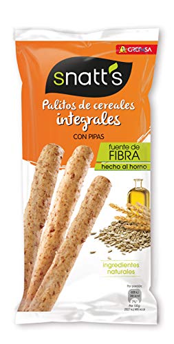 Grefusa - Snatt's | Palitos de Trigo Integrales con Pipas - 55 gr