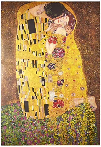 Gustav Klimt Póster de El Beso, Cartón, Multicolor, 61 x 91,5 cm
