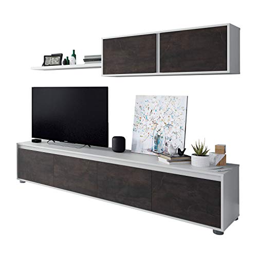 Habitdesign - Mueble de Comedor Moderno (Blanco Artik y Oxido) Habitdesign - Mueble de Comedor Moderno (Blanco Artik y Oxido)