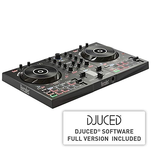 Hercules DJControl Inpulse 300 – Controlador DJ USB – 2 Pistas con 16 Pads y Tarjeta de Sonido – Incluye Software y Tutoriales, Multicolor