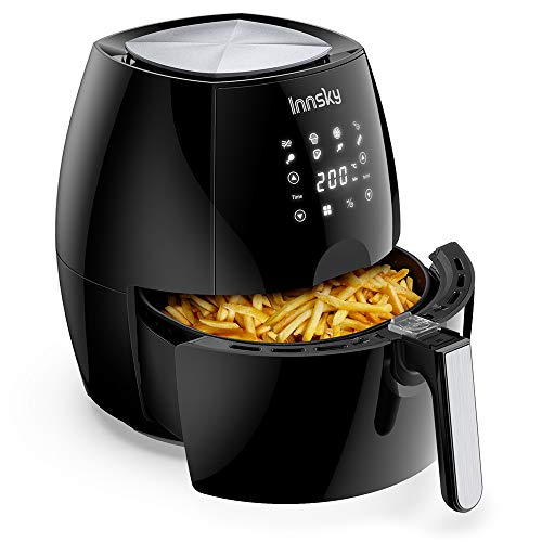 Innsky Freidora sin Aceite 5,5L con Libro de Recetas, Panel táctil 8 Modos, Tiempo y temperatura ajustable, Freidora de Aire Caliente 1700W con función de Pausa y reinicio, sin BPA PFOA, Regalo Ideal Innsky Freidora sin Aceite 5,5L con Libro de Recetas, Panel táctil 8 Modos, Tiempo y temperatura ajustable, Freidora de Aire Caliente 1700W con función de Pausa y reinicio, sin BPA PFOA, Regalo Ideal