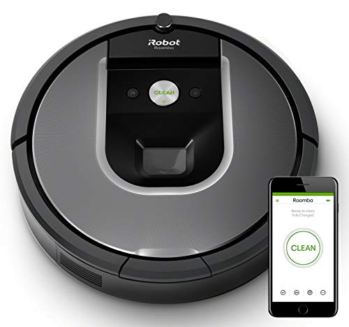 iRobot Roomba 960 Robot Aspirador, Succión 5 Veces Superior, Cepillos de Goma Antienredos, Sensores Dirt Detect, Wifi, Programable por App, compatible Alexa, Gris