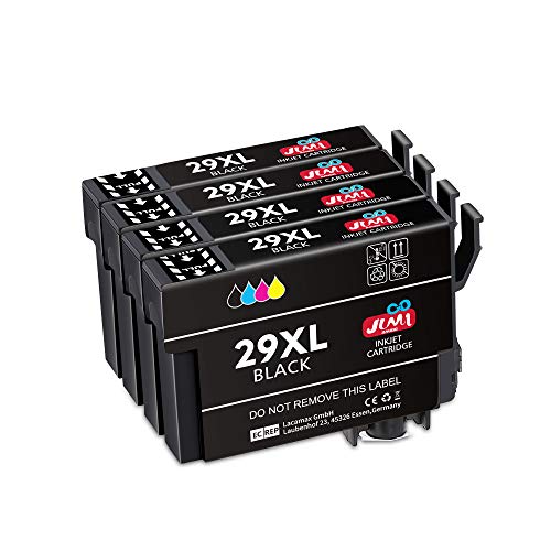 JIMIGO 29XL Alta Capacidad Cartuchos de Tinta para Epson 29,4 Negro Compatible con Epson Expression Home XP-235 XP-245 XP-247 XP-255 XP-257 XP-332 XP-335 XP-342 XP-345 XP-442 XP-445 XP-452 XP-455