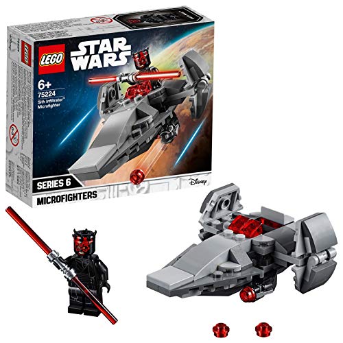 LEGO Star Wars - Microfighter: Infiltrador Sith, juguete divertido de construcción de nave de La Guerra de las Galaxias con Darth Maul (75224)