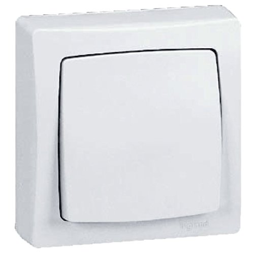 Legrand, 097340 Oteo - Interruptor de pared, interruptor conmutador de superficie, con marco en color blanco