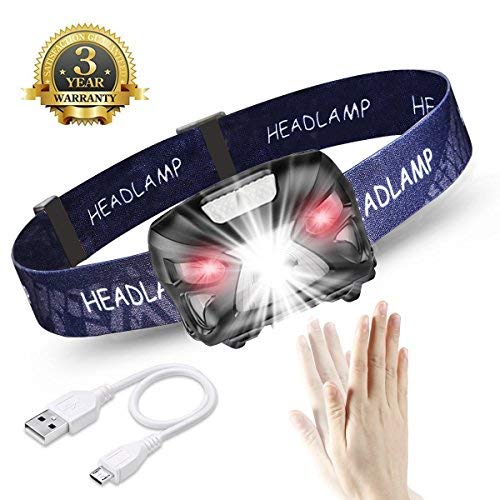 Linterna Frontal LED USB Recargable 1200mAh, Linterna Cabeza 8 Modos Sensor de movimiento, Linternas LED alta Potencia 6000K 300LM IPX4 Impermeable para Camping, Excursión, Pesca, Carrera, Ciclismo Linterna Frontal LED USB Recargable 1200mAh, Linterna Cabeza 8 Modos Sensor de movimiento, Linternas LED alta Potencia 6000K 300LM IPX4 Impermeable para Camping, Excursión, Pesca, Carrera, Ciclismo