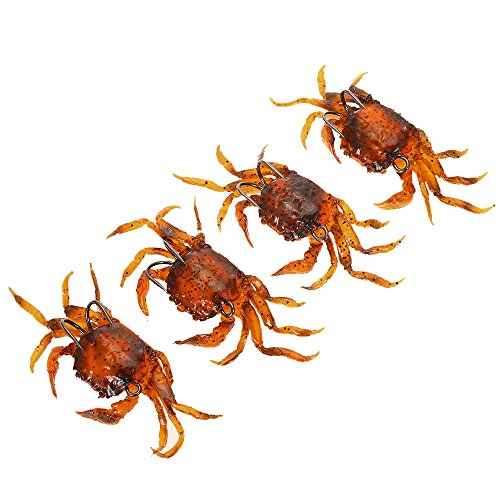 Lixada 4pcs Cangrejo de Pesca Suave Señuelos Cebo Artificial con Anzuelos Simulación Agua Salada Señuelo Lixada 4pcs Cangrejo de Pesca Suave Señuelos Cebo Artificial con Anzuelos Simulación Agua Salada Señuelo