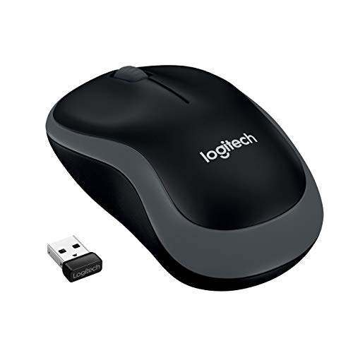 Logitech M185 Ratón Inalámbrico, 2,4 GHz con Mini Receptor USB, Batería 12 Meses, Seguimiento Óptico 1000 DPI, Ambidiestro, PC/Mac/Portátil, Gris