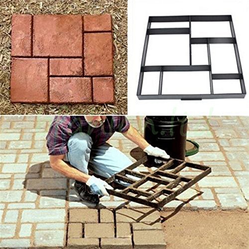 Malayas® Molde para cemento, Molde para Hormigón, Molde para hacer Pavimentos/ Caminos/ Suelos de Jardín, Patio, Balcón, Terraza, de Plástico Resistente, 60x50cm