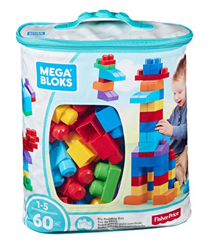 Mega Bloks - Juego de construcción de 60 piezas - bolsa ecológica clásica - juguetes bebe 1 año - (Mattel DCH55) Mega Bloks - Juego de construcción de 60 piezas - bolsa ecológica clásica - juguetes bebe 1 año - (Mattel DCH55)