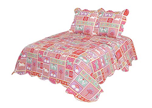 Montse Interiors Colcha Boutí Reversible Unicornio+Cuadrantes (Unicorn, 200x260+1 cuadrante (para Cama de 105/110/120))