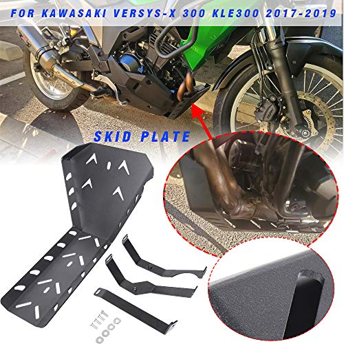 Motorcycle Versys X 300 KLE 300 KLE-300 Protector del motor Bash Skid Plate for Kawasaki Versys-X 300 KLE300 17-18 Negro
