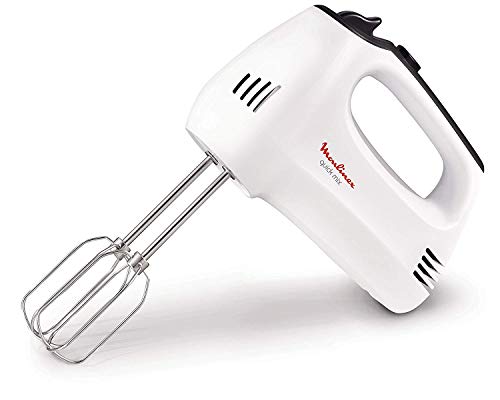 Moulinex HM3101 - Batidora amasadora y varillas con gancho para amasar y varillas para batir, 5 velocidades y función turbo, 300 W, pan y repostería Moulinex HM3101 - Batidora amasadora y varillas con gancho para amasar y varillas para batir, 5 velocidades y función turbo, 300 W, pan y repostería