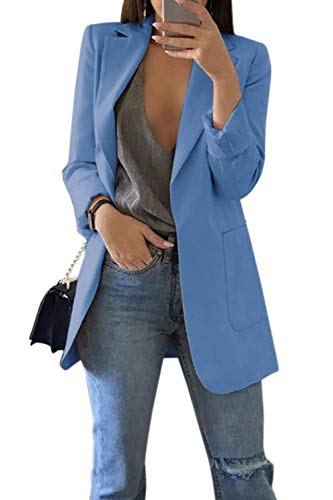 Mujer Blazer Traje De Chaqueta Ropa Trabajo Casual OL Oficina Negocio Solapa Manga Larga Bolsillo