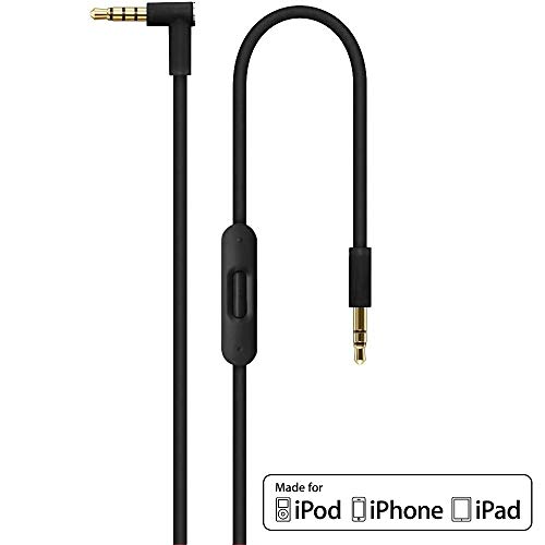 Negro Cable de audio de repuesto 2.0 con micrófono en línea y mando a distancia hablar para Apple Beats por Dr Dre/Monster Auriculares – Studio / Solo / Pro / Mixr / Detox iPhone auxiliar de alambre Negro Cable de audio de repuesto 2.0 con micrófono en línea y mando a distancia hablar para Apple Beats por Dr Dre/Monster Auriculares – Studio / Solo / Pro / Mixr / Detox iPhone auxiliar de alambre
