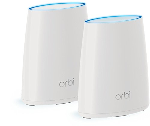 Netgear Orbi RBK40-100PES - Sistema WiFi de Red Mesh, kit de router compacto y satélite (AC2200 tribanda, cobertura de 250 metros ampliables, compatible con Alexa, instalación sencilla y segura)