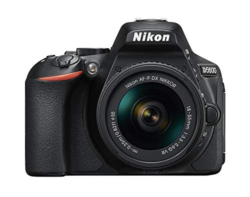 Nikon D5600 - Kit de cámara réflex de 24.2 MP con objetivo AF-P DX 18 - 55 mm VR, pantalla táctil de 3", Full HD, color negro - Versión Europea