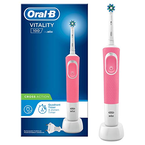 Oral-B Vitality 100 CrossAction - Cepillo Eléctrico, 1 Mango, 1 Cabezal, Rosa Oral-B Vitality 100 CrossAction - Cepillo Eléctrico, 1 Mango, 1 Cabezal, Rosa