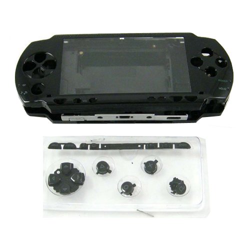 OSTENT Full Housing Repair Mod Case + Buttons Replacement Compatible for Sony PSP 1000 Console Color Black