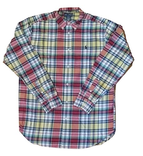 Ralph Lauren - Camiseta de cuadros para niño (talla XL, 18-20 años) Amarillo - Multi Checked X-Large (18-20 años)