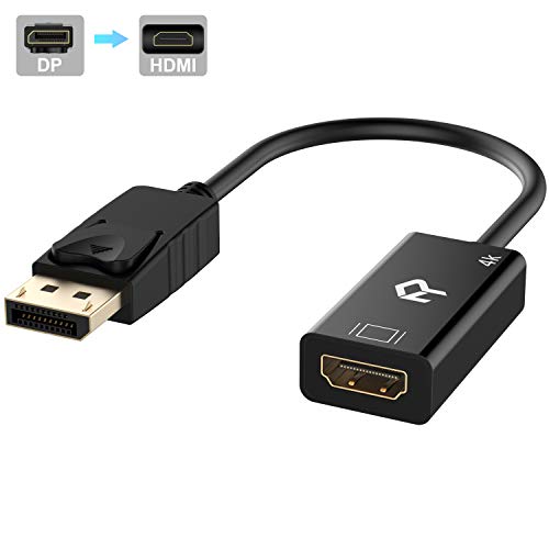 Rankie Adaptador DisplayPort a HDMI, Resolución 4K HDTV Convertidor, Negro