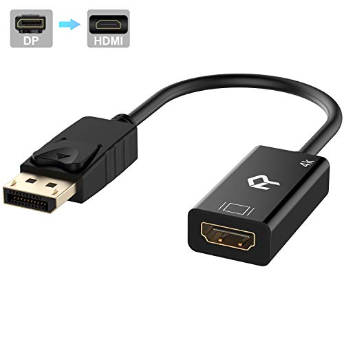 Rankie Adaptador DisplayPort a HDMI, Resolución 4K HDTV Convertidor, Negro Rankie Adaptador DisplayPort a HDMI, Resolución 4K HDTV Convertidor, Negro
