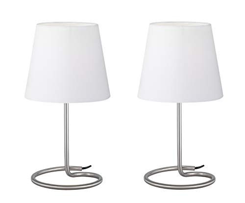 Reality R50272001 Twin Lámpara de sobremesa, Tela, Blanca, 33 x 18 x 18 cm, Set de 2 Reality R50272001 Twin Lámpara de sobremesa, Tela, Blanca, 33 x 18 x 18 cm, Set de 2