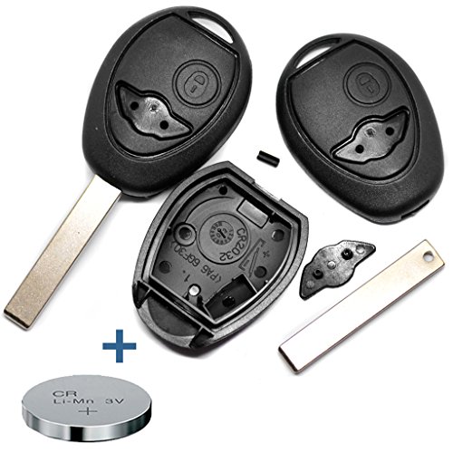 REPARAR el kit de reparación de la carcasa del mando a distancia de la llave del coche 2 botones en blanco + pila CR2032 para MINI REPARAR el kit de reparación de la carcasa del mando a distancia de la llave del coche 2 botones en blanco + pila CR2032 para MINI